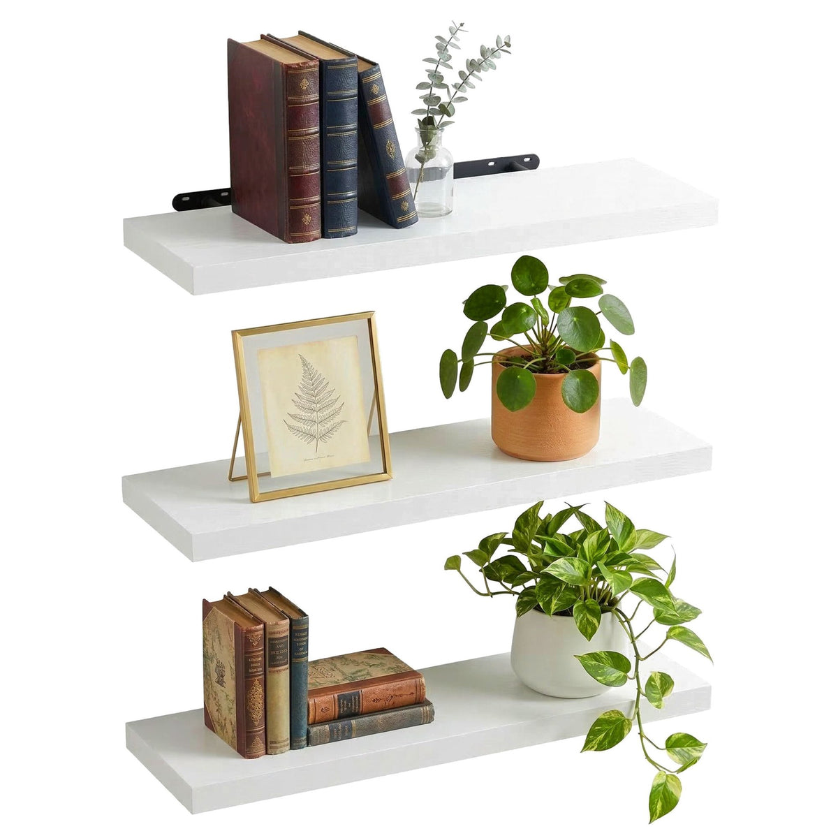 Wall Shelves, Set Of 3 Hanging Shelves For Decor