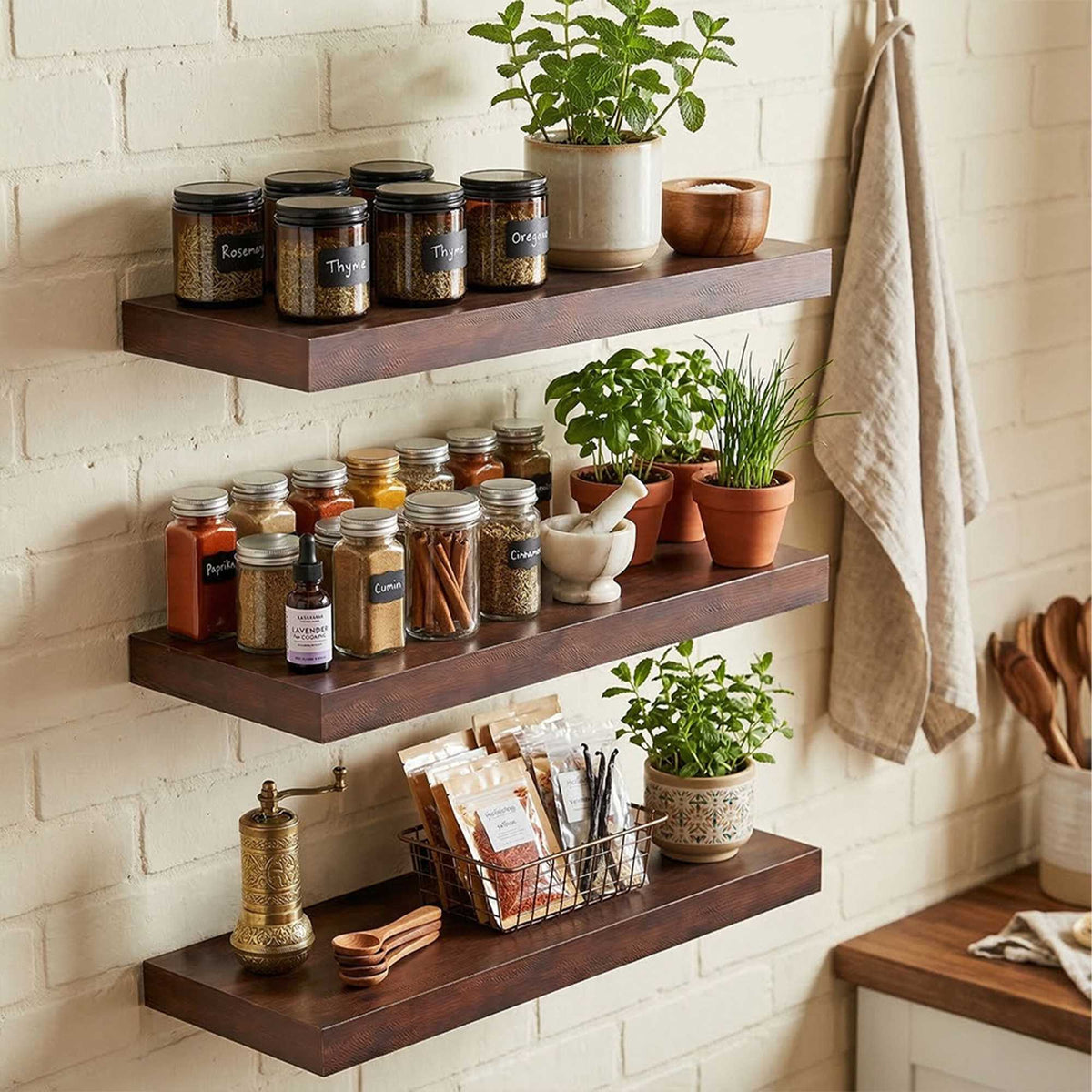 Wall Shelves Set of 3 – Living Room or Bedroom Decor