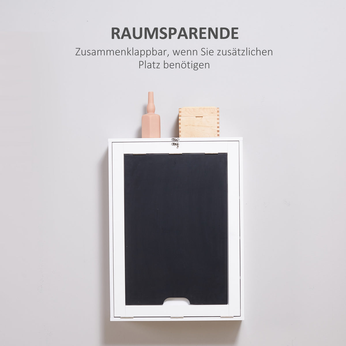 Wall Table Folding Desk 5 Compartments Board White + Black 60X94.5X147Cm
