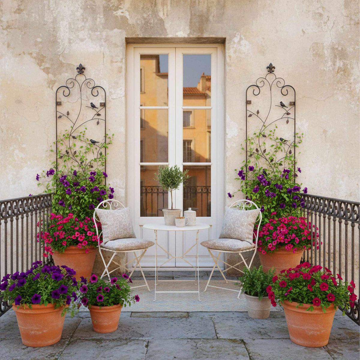 Wall Trellis Set, 2-Pack Powder-Coated Steel Climber