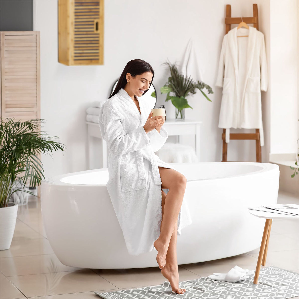 Wall cabinet for bathroom Bamboo 2 shelves