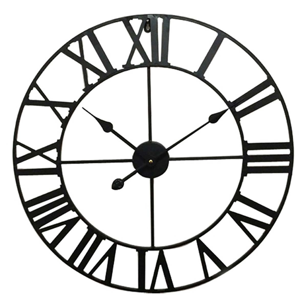 Wall clock 60 cm Analog Black