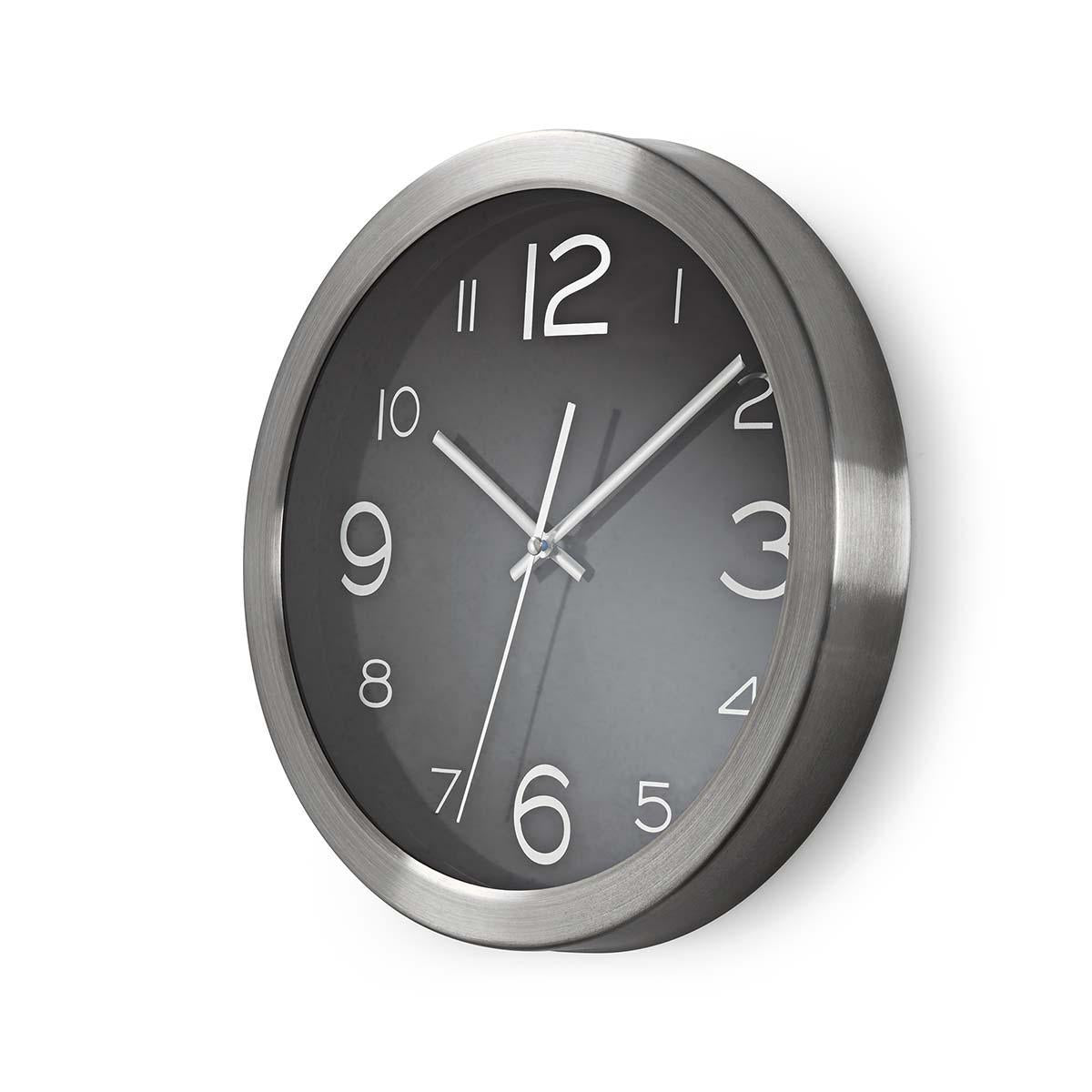 Wall clock | Diameter: 300 mm | Stainless steel | Silver / Black
