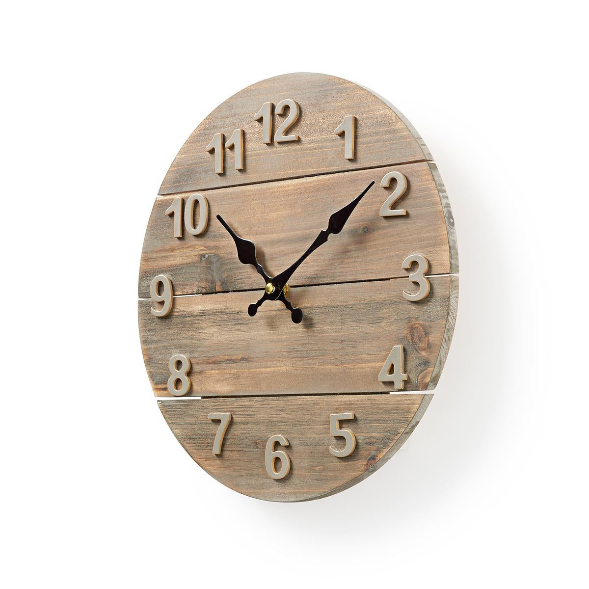 Wall clock | Diameter: 300 mm | Wooden | Beige / Brown
