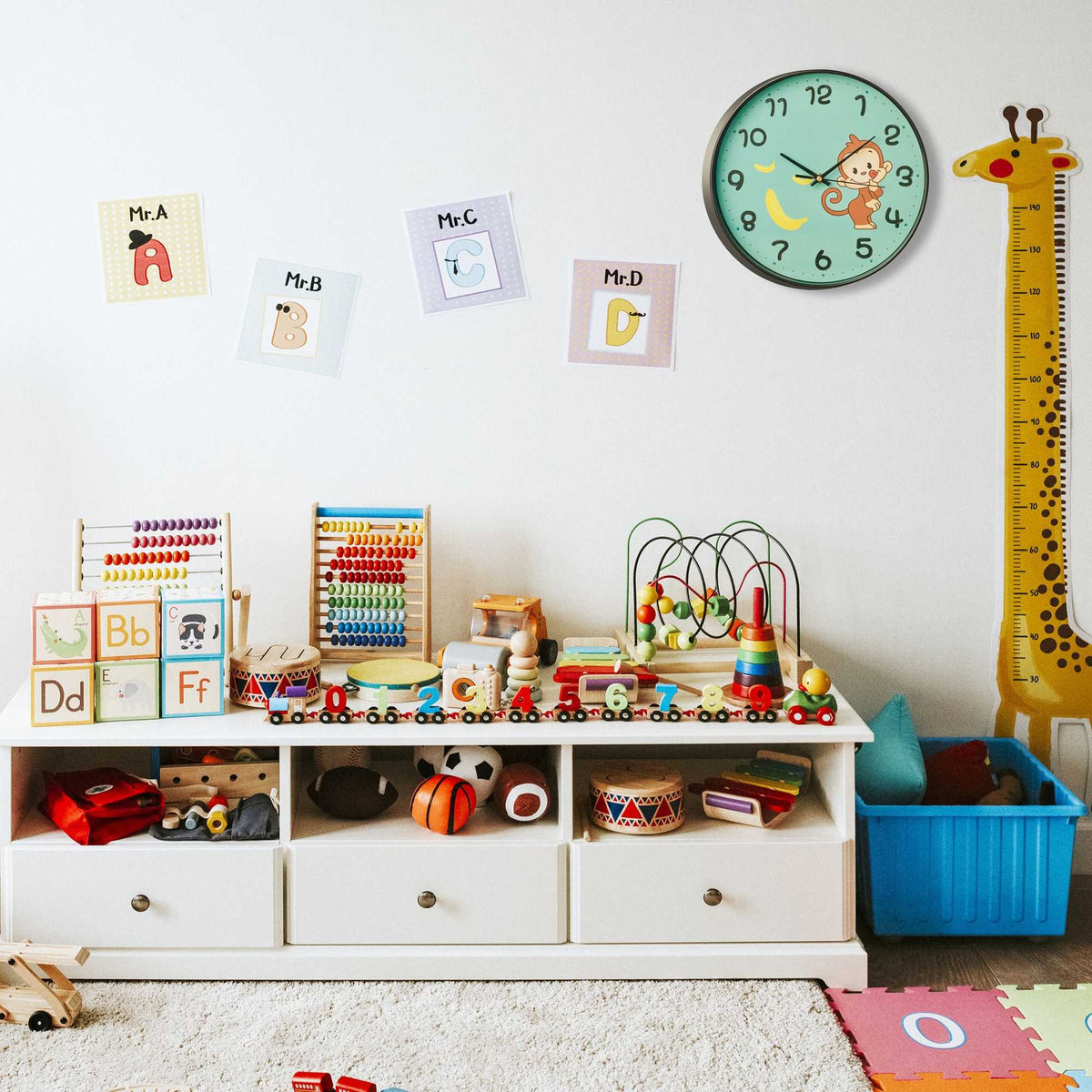 Wall clock Monkey for children