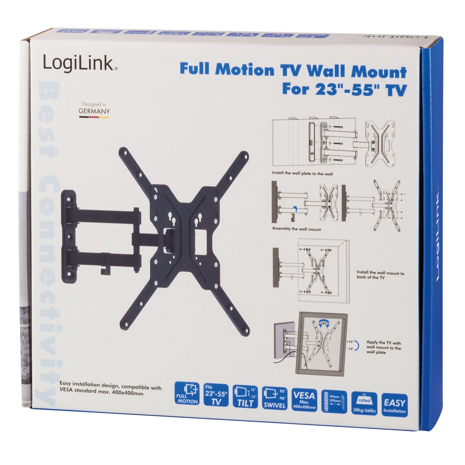 Wall mount TV 23-55" Tilt/angle bar