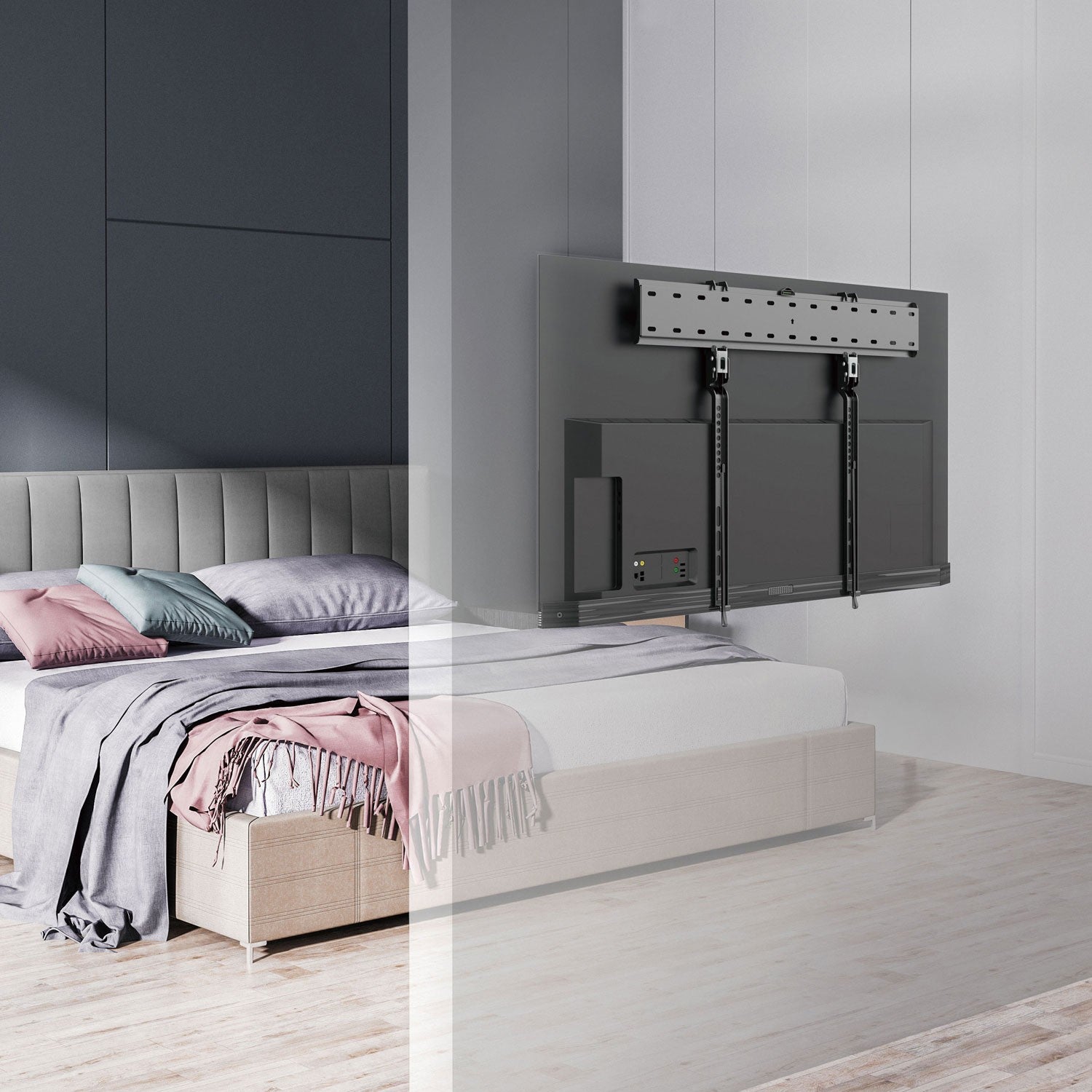 Wall mount TV 43-80" Fixed. Ultra slim 18mm