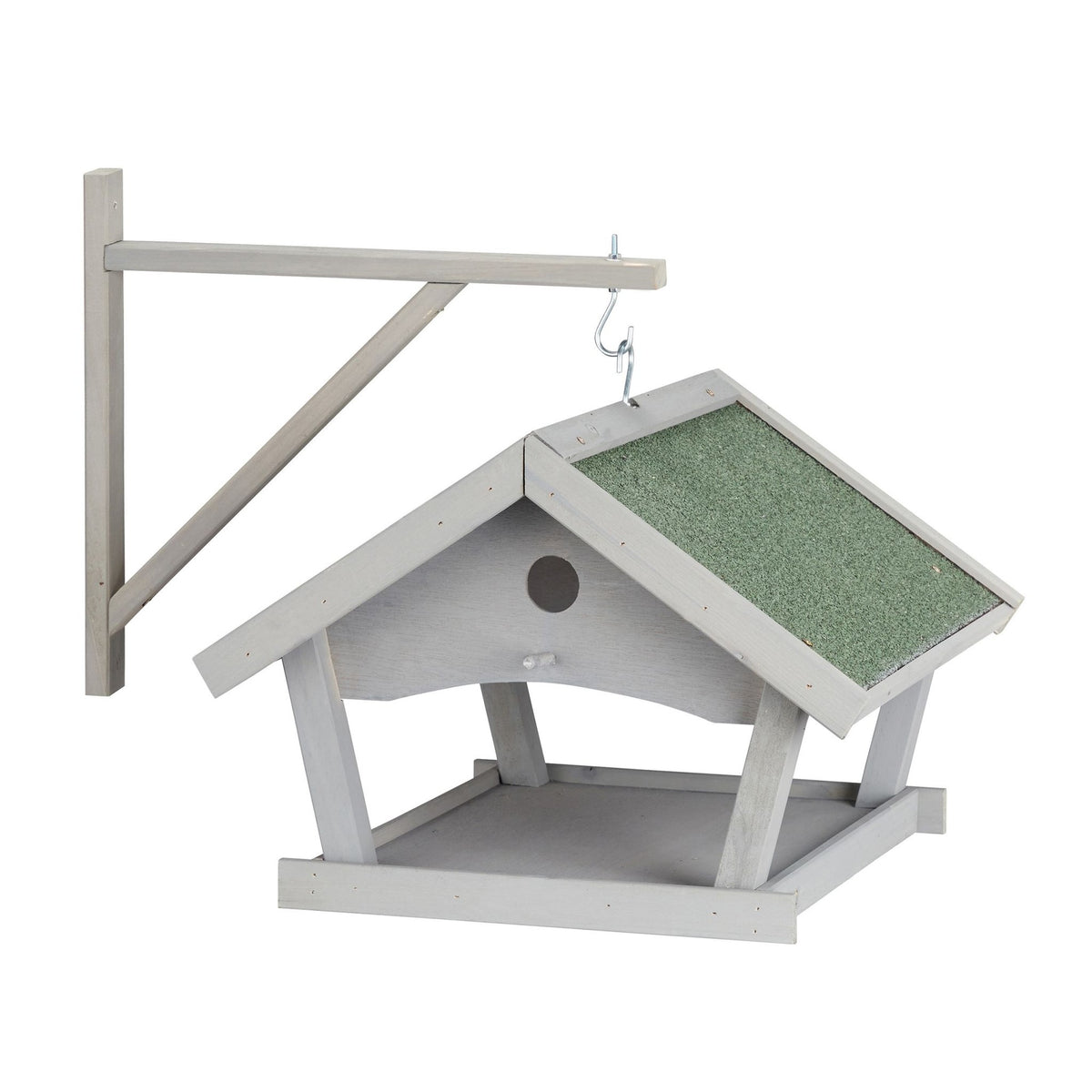 Wall-mounted bird table gray