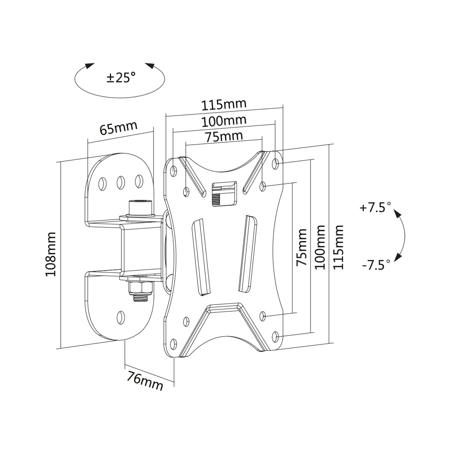 Wall mount with tilt 13"-27"