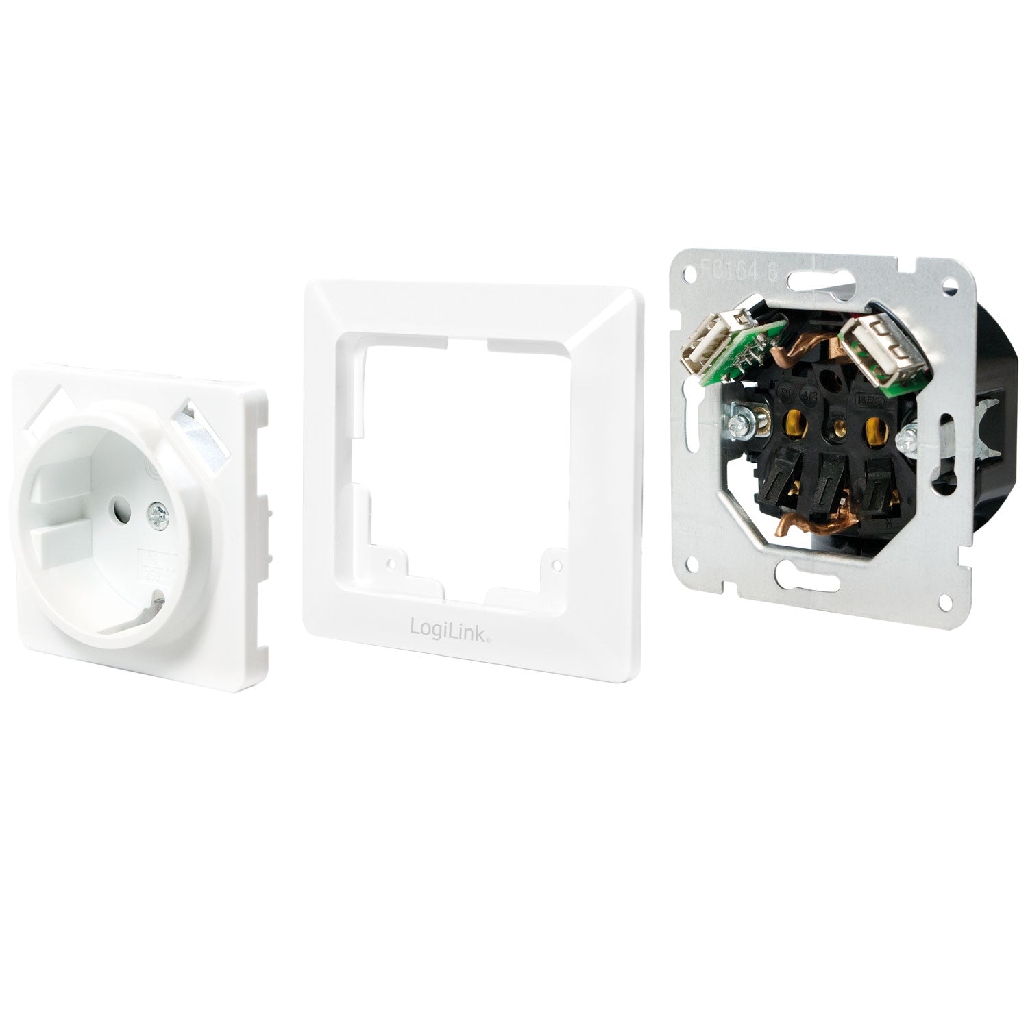 Wall outlet 230V with 2xUSB 2.1A