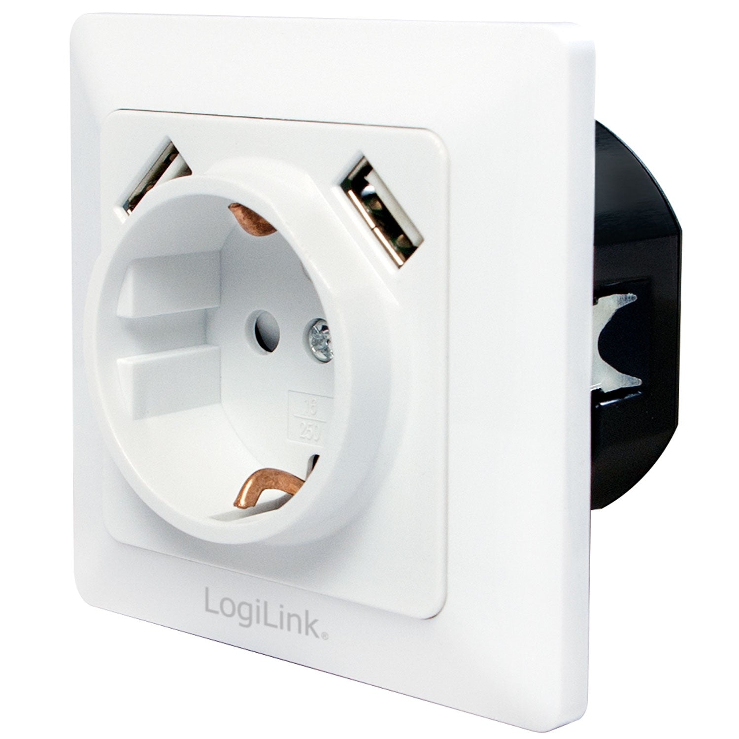 Wall outlet 230V with 2xUSB 2.1A