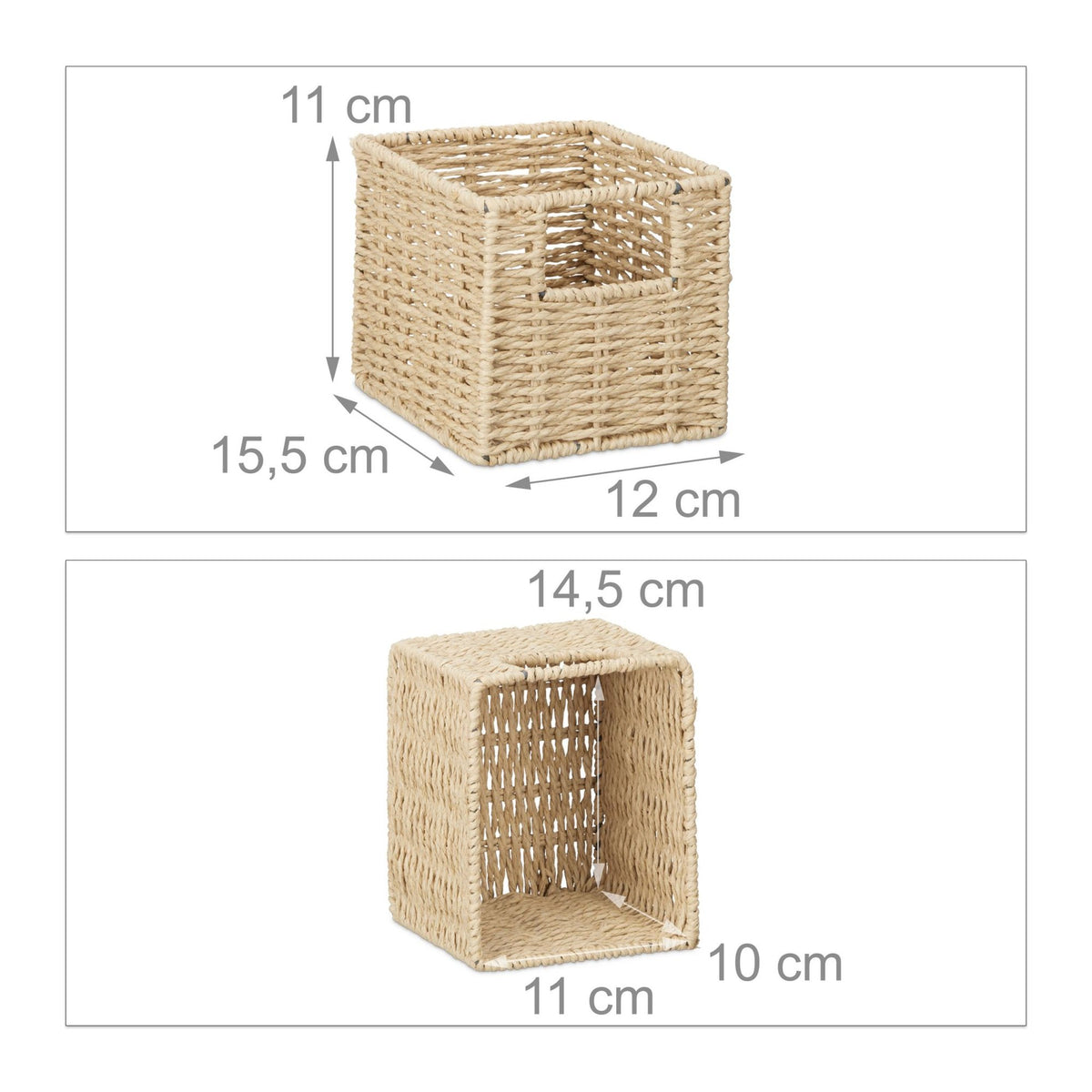 Wall shelf in walnut with baskets