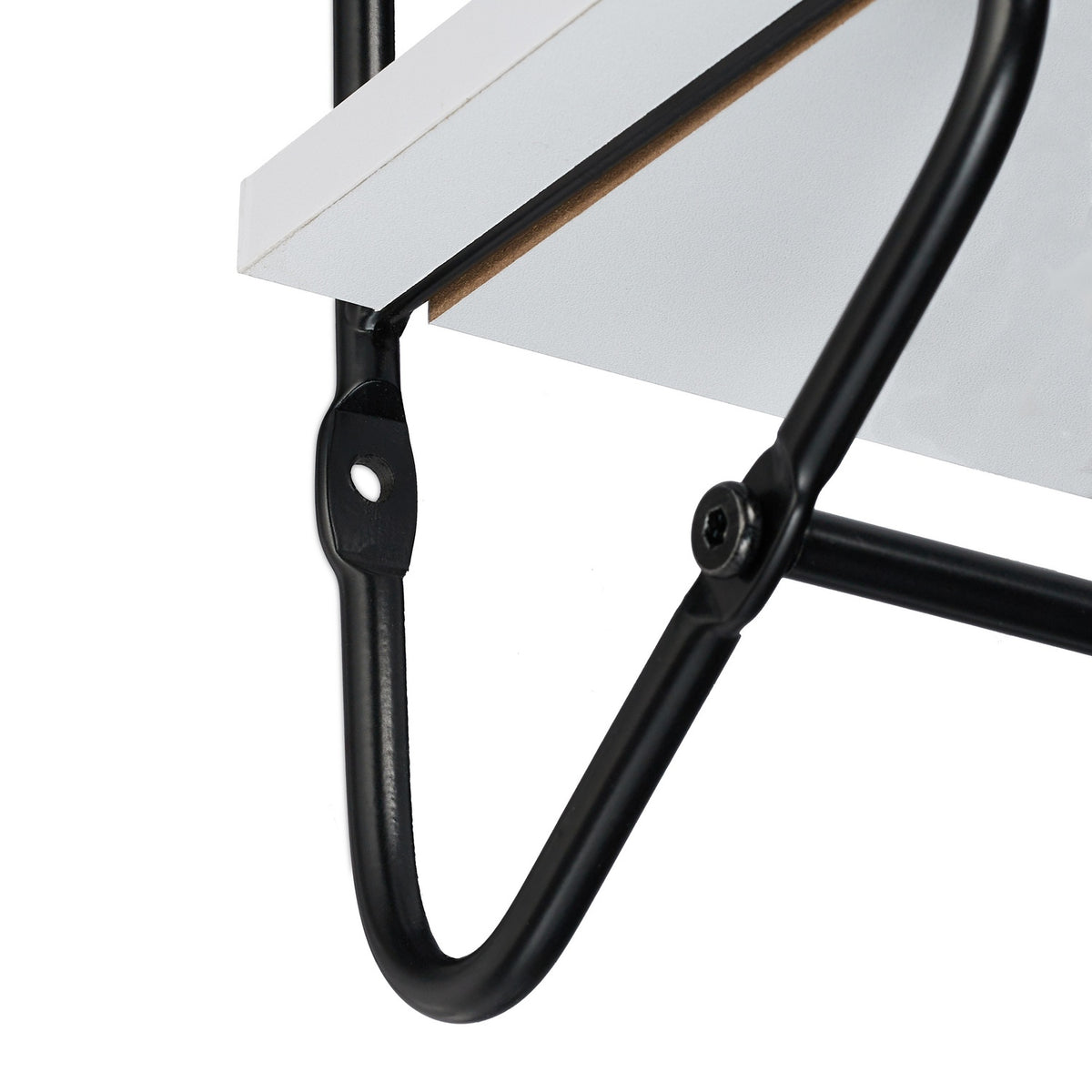 Wall shelf with hook bar