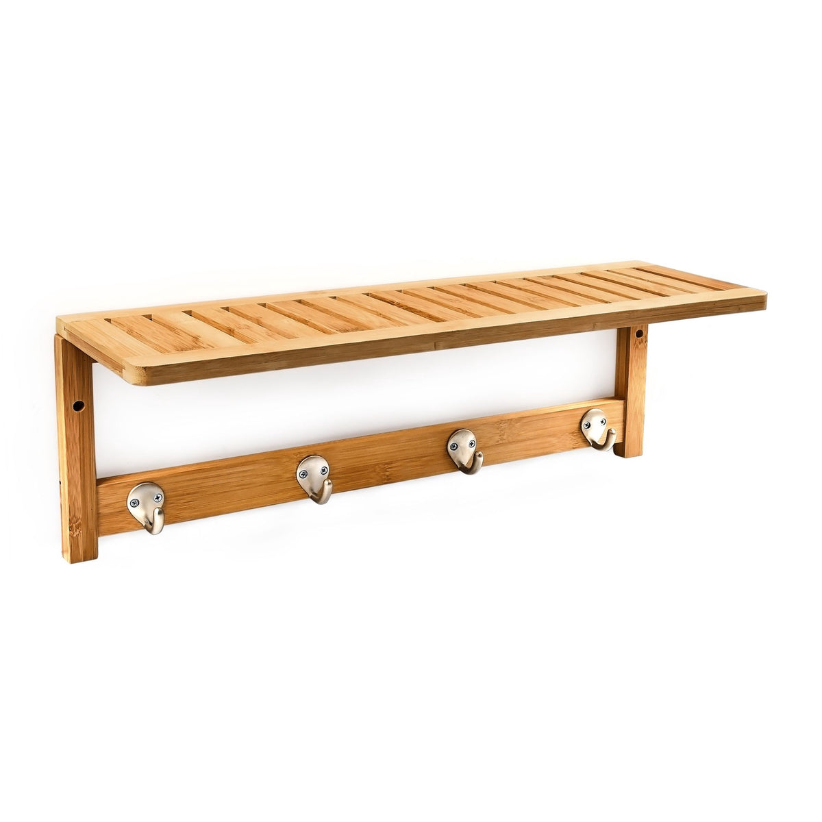 Wall shelf with hook strip