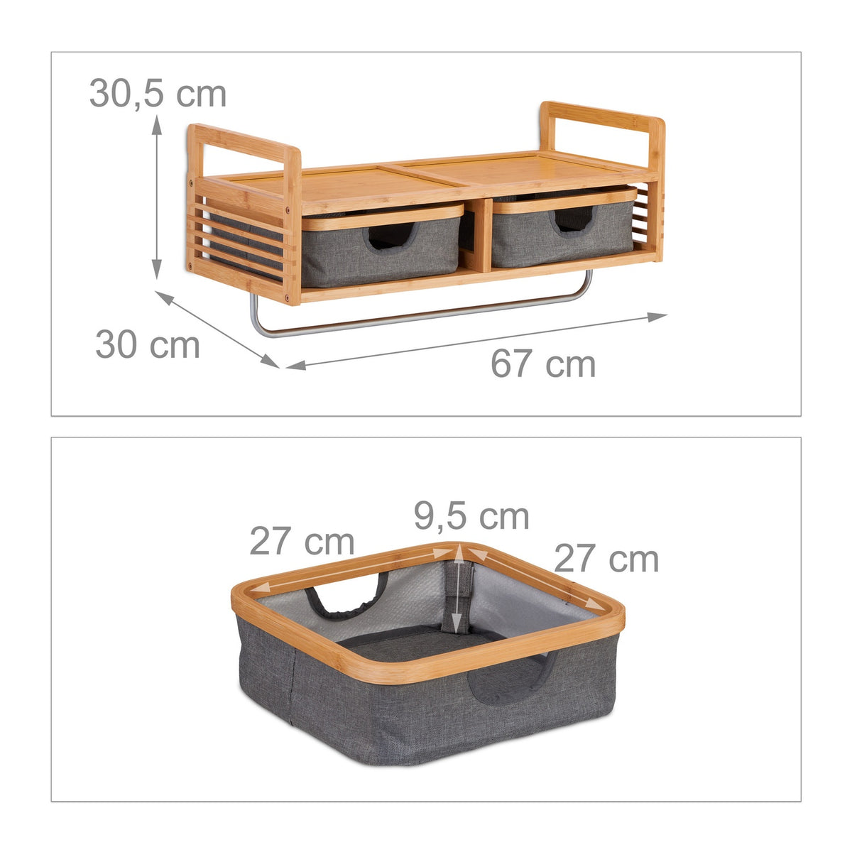Wall shelf with towel holder