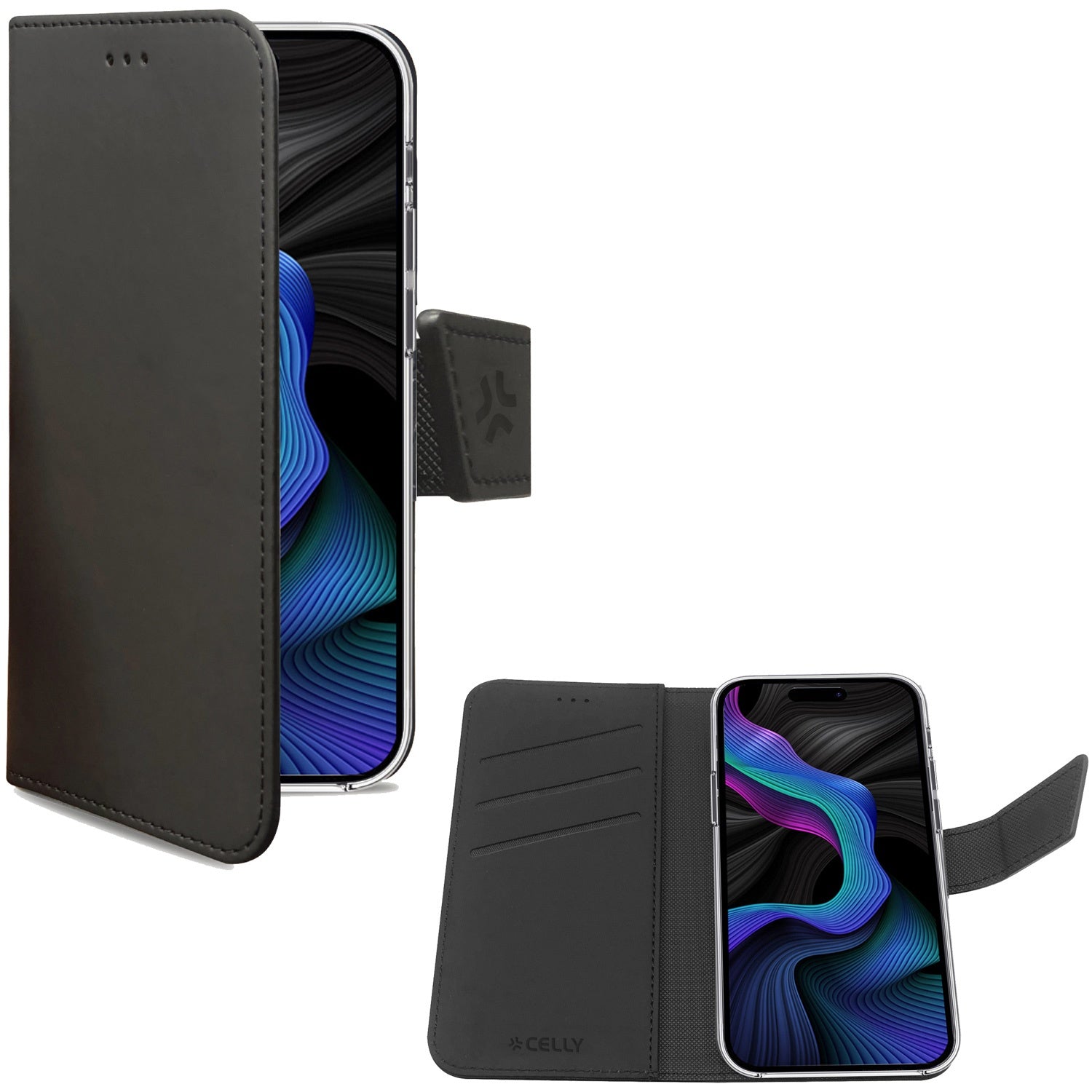 Wally Wallet Case iPhone 15 Black