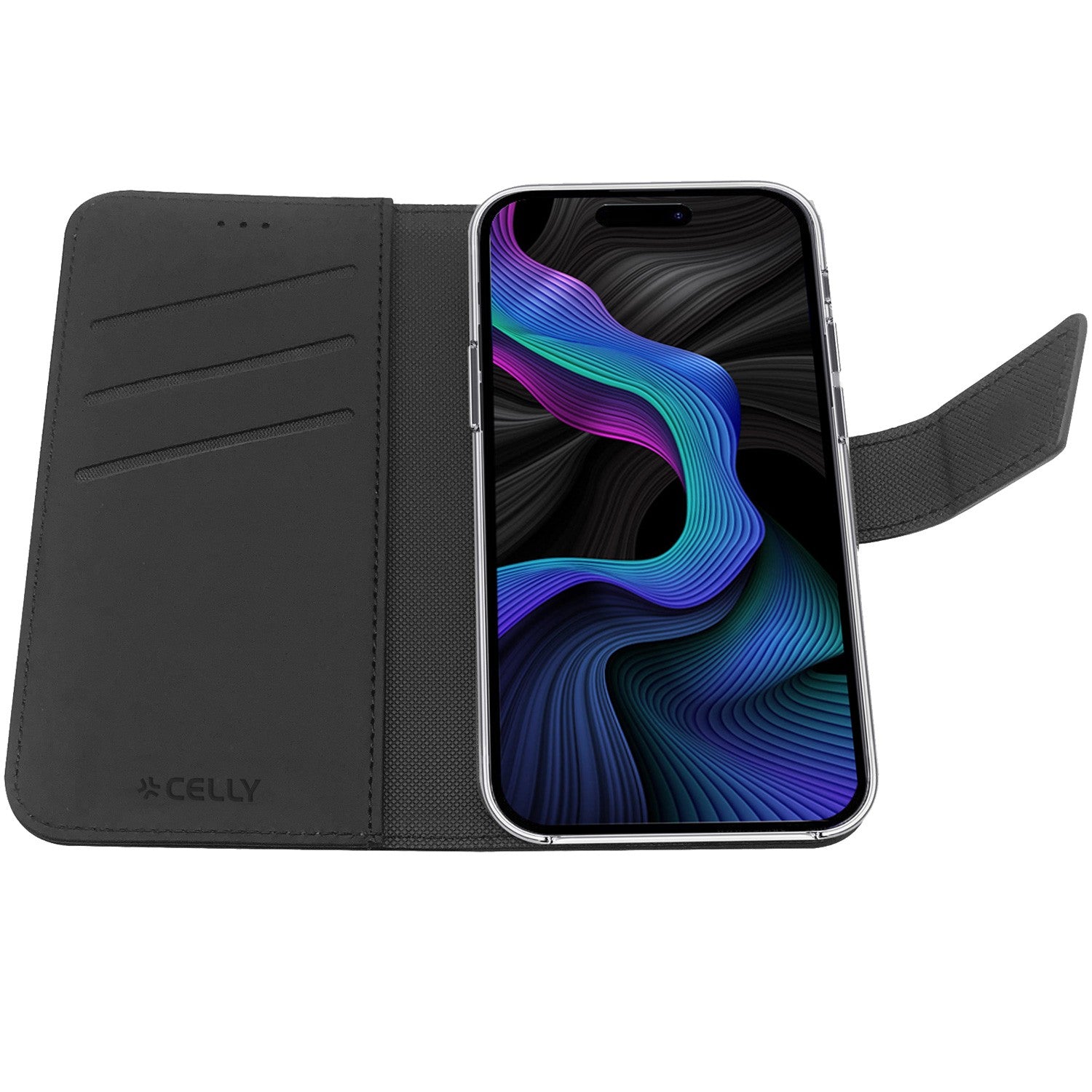 Wally Wallet Case iPhone 15 Black