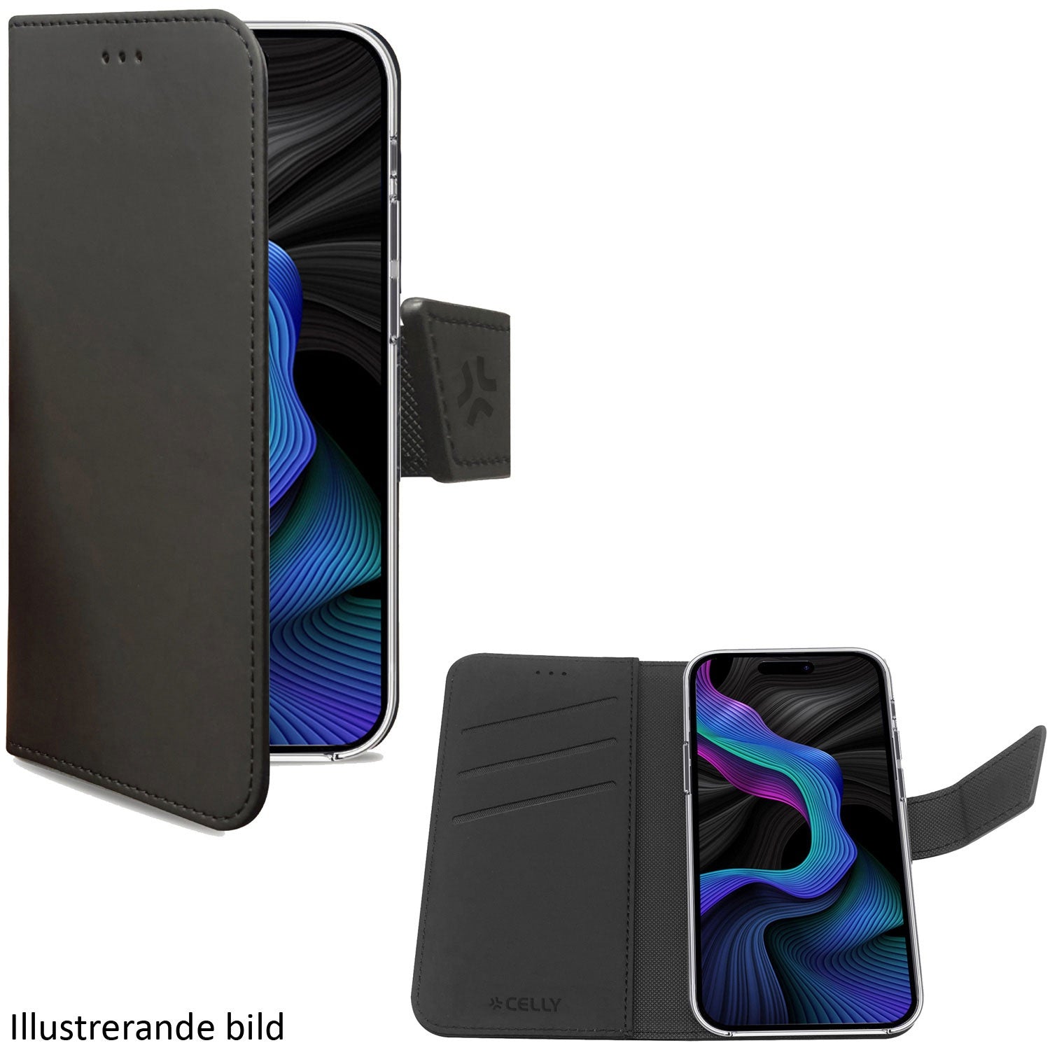 Wally Wallet Case iPhone 16 Black