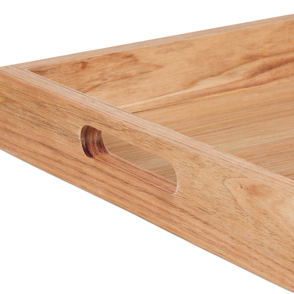 Walnut Wood & MDF Large Serving Tray with Handles