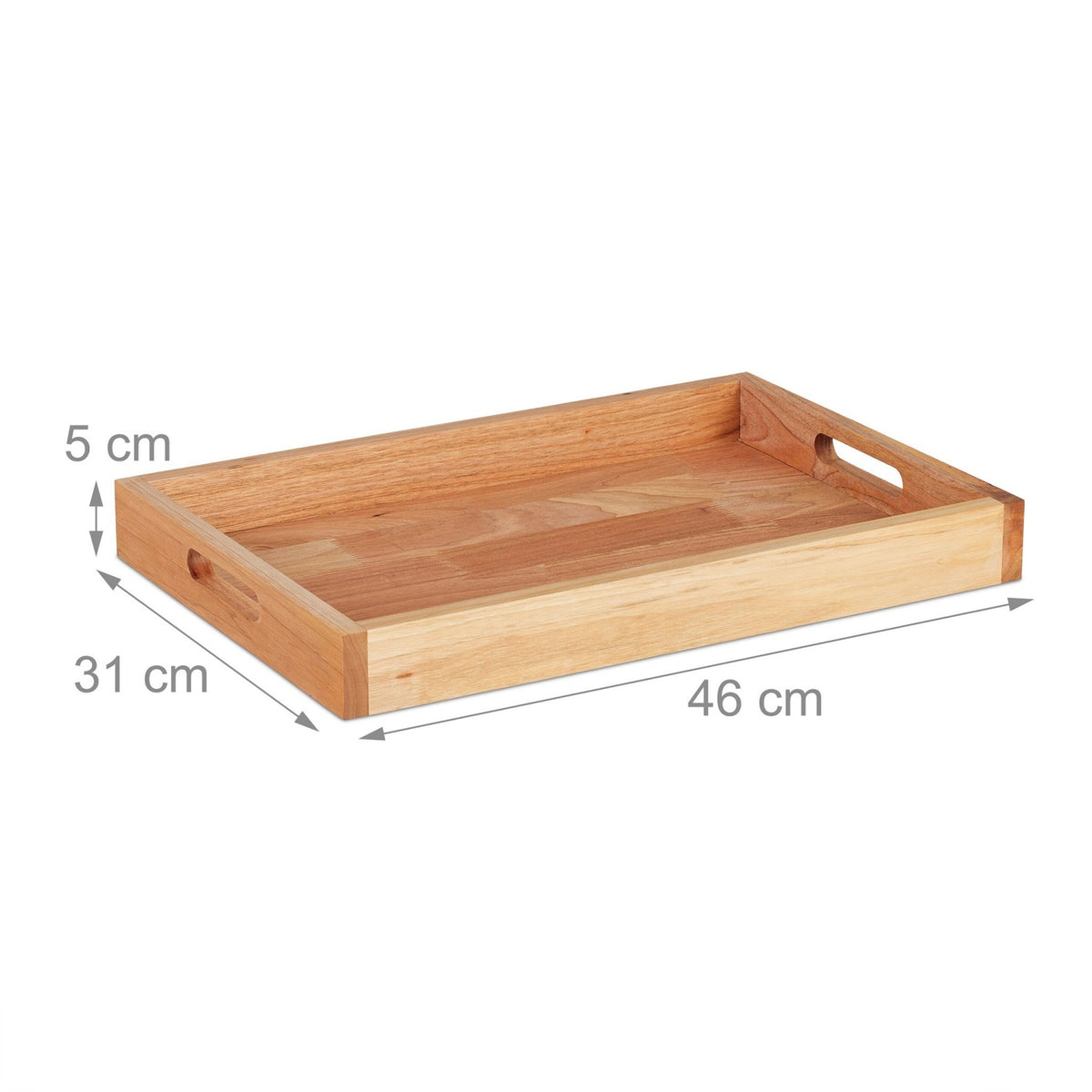 Walnut Wood Serving Tray with Handles, Large Size