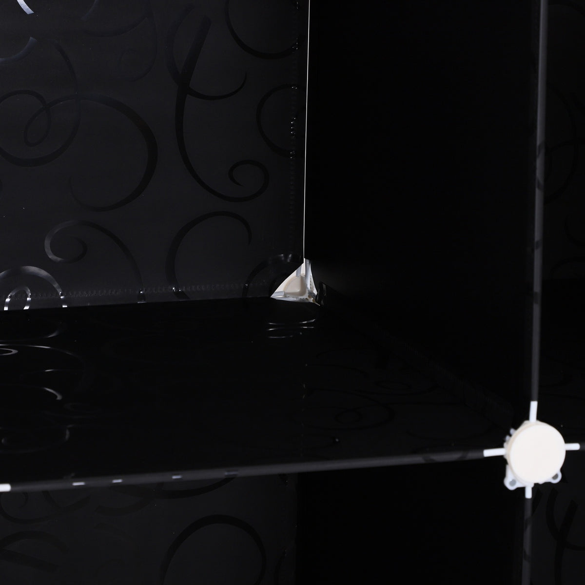 Wardrobe Diy Wardrobe Shelving System Plug-In Shelf, Cube Wardrobe With Clothes Rail, Pp, Black + White