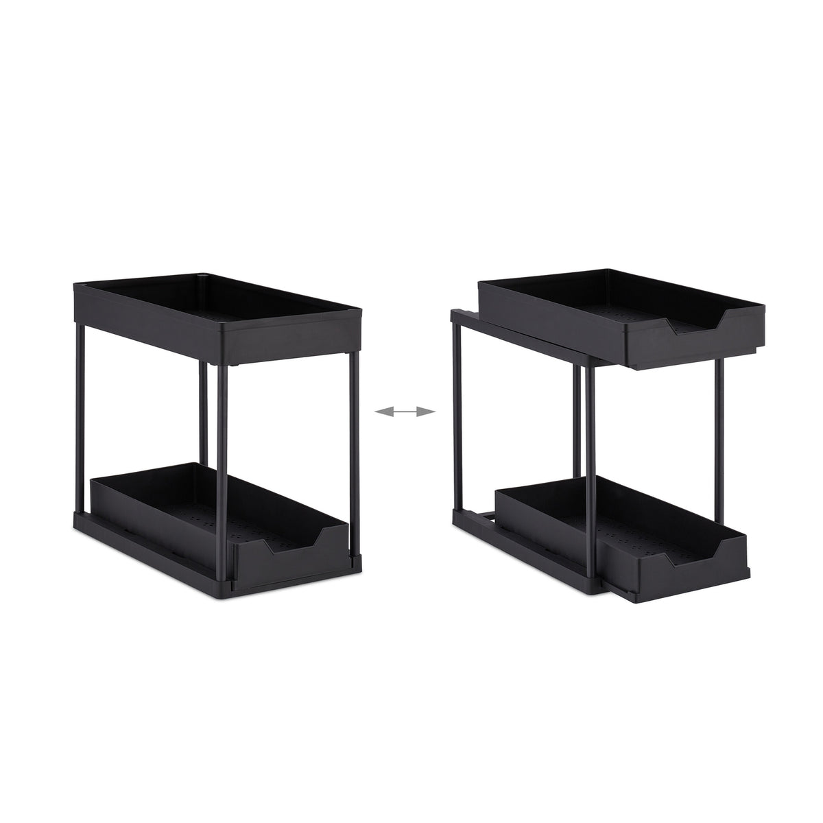 Washbasin shelf with 2 shelves