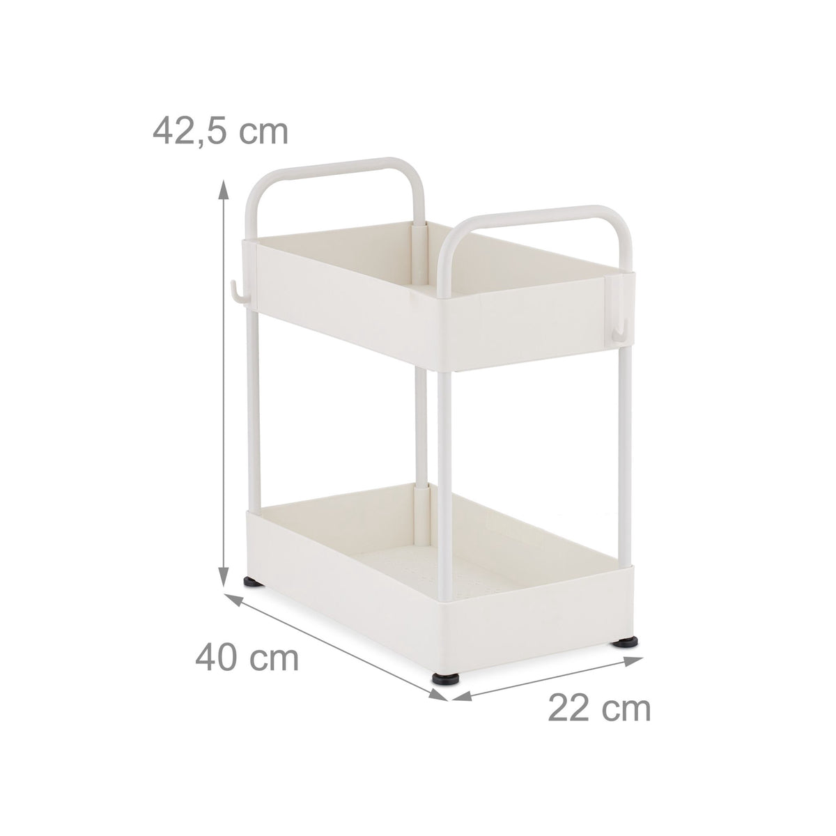 Washbasin shelf with 2 shelves