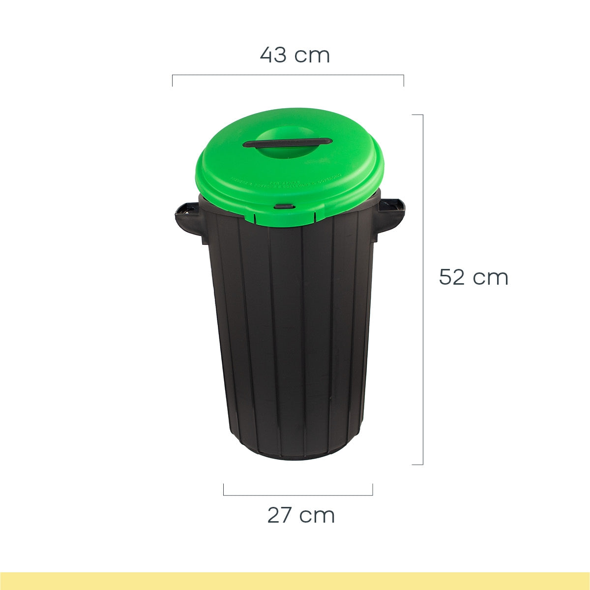 Waste Bin with Lid, 35L, Green