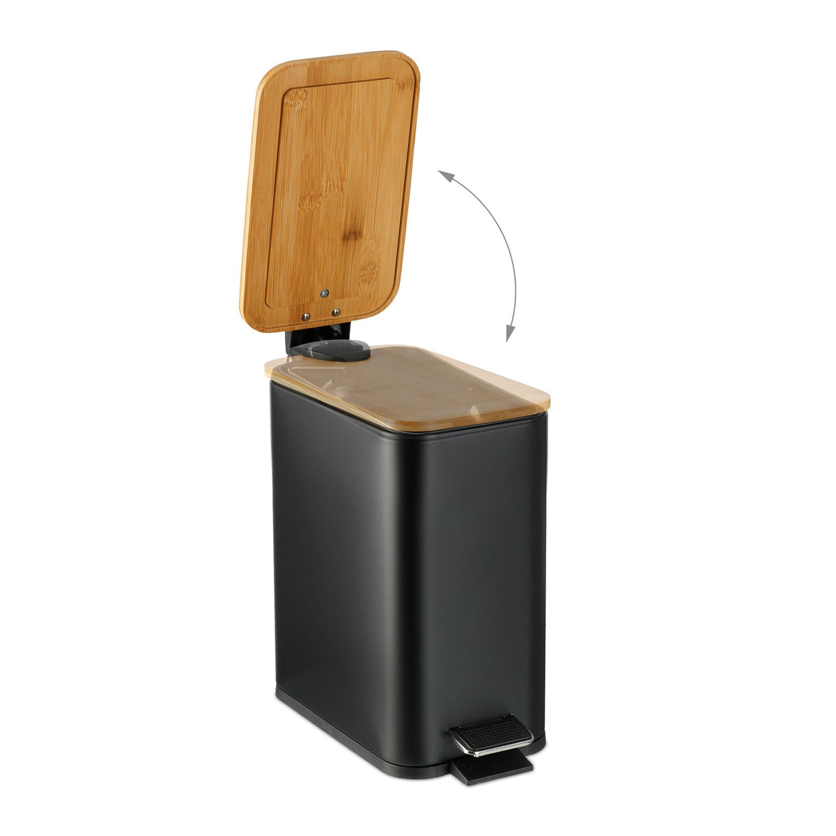Waste container for bathroom 5 liters with bamboo lid