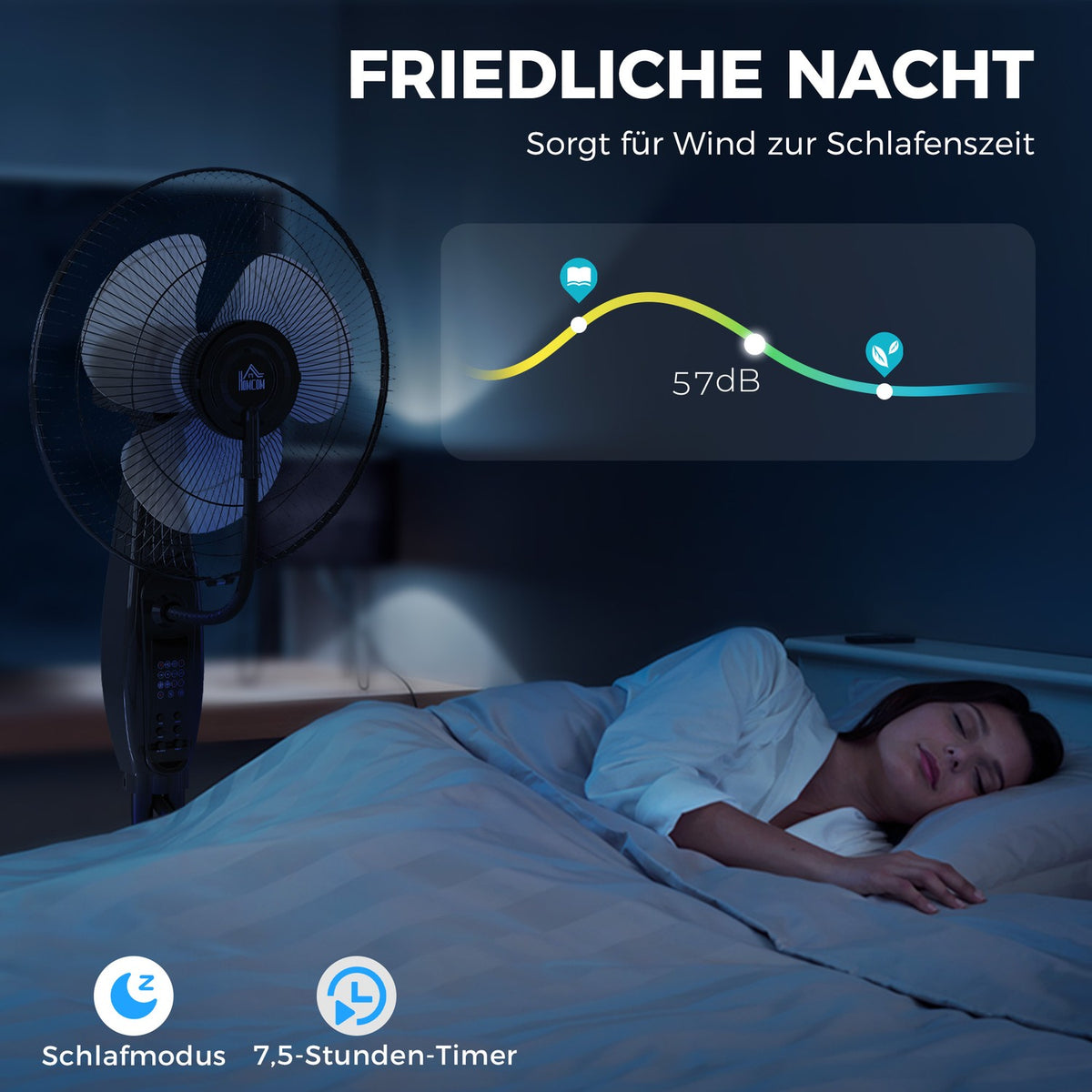 Water Cooling Fan, Pedestal Fan with Mist, Remote Control, Timer Function, 3.2L Water Tank, 3 Modes, 75W, Oscillating Water Fan with Wheels, 120cm |