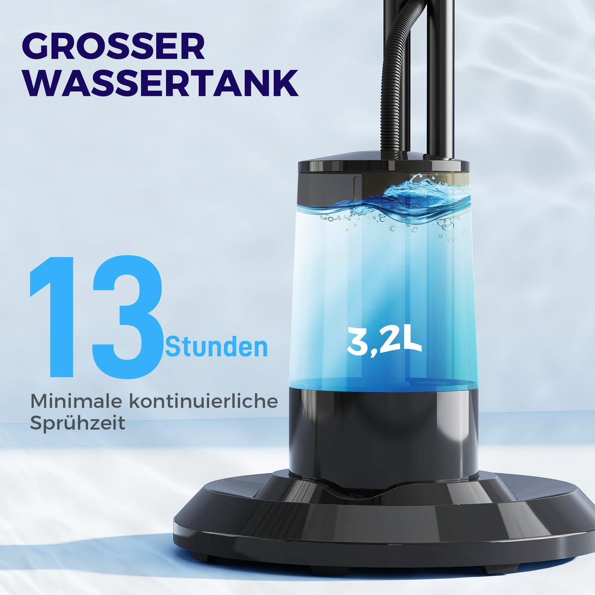Water Cooling Fan, Pedestal Fan with Mist, Remote Control, Timer Function, 3.2L Water Tank, 3 Modes, 75W, Oscillating Water Fan with Wheels, 120cm |
