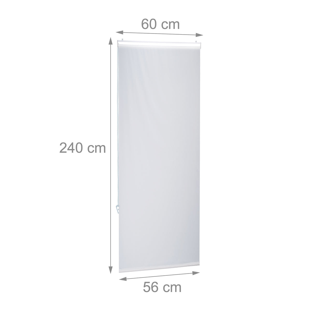 Water-Repellent Bathroom Roller Blind, Translucent White