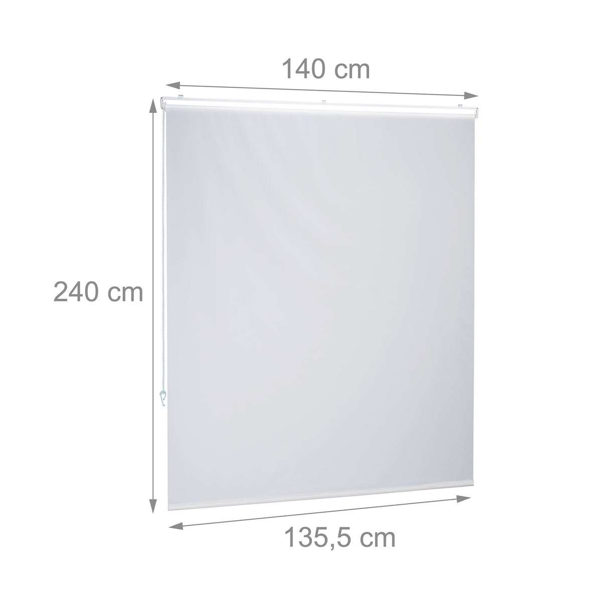 Water-Repellent Bathroom Roller Blind, White, Translucent