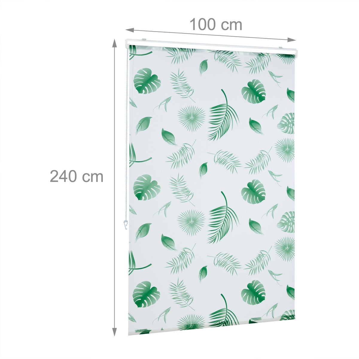 Water-Repellent Leaf Pattern Bath Roller Blind