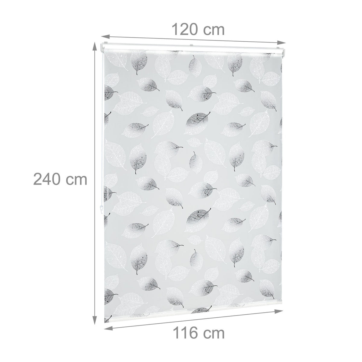 Water-Repellent Leaf Pattern Roller Blind for Bathroom