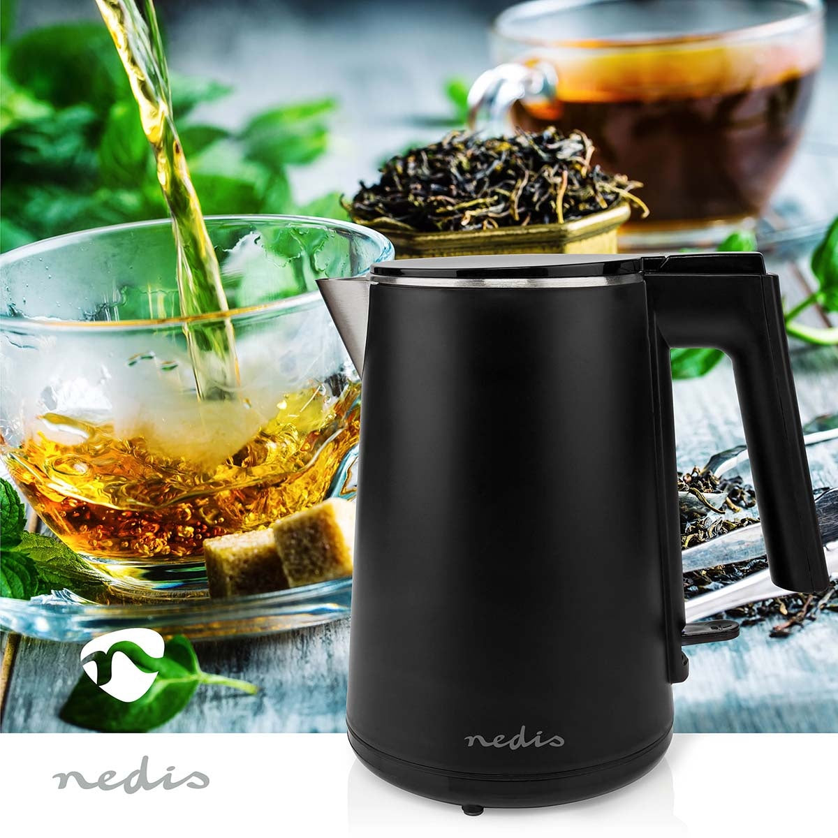 Water boiler | 1.0 l | Plastic | Black | Rotatable 360 degrees | Concealed heating element | Strix® Control | Boil-dry function