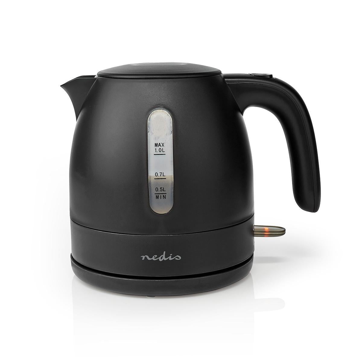 Water boiler | 1.0 l | Plastic | Black | Rotatable 360 degrees | Concealed heating element | Strix® Control | Boil-dry function