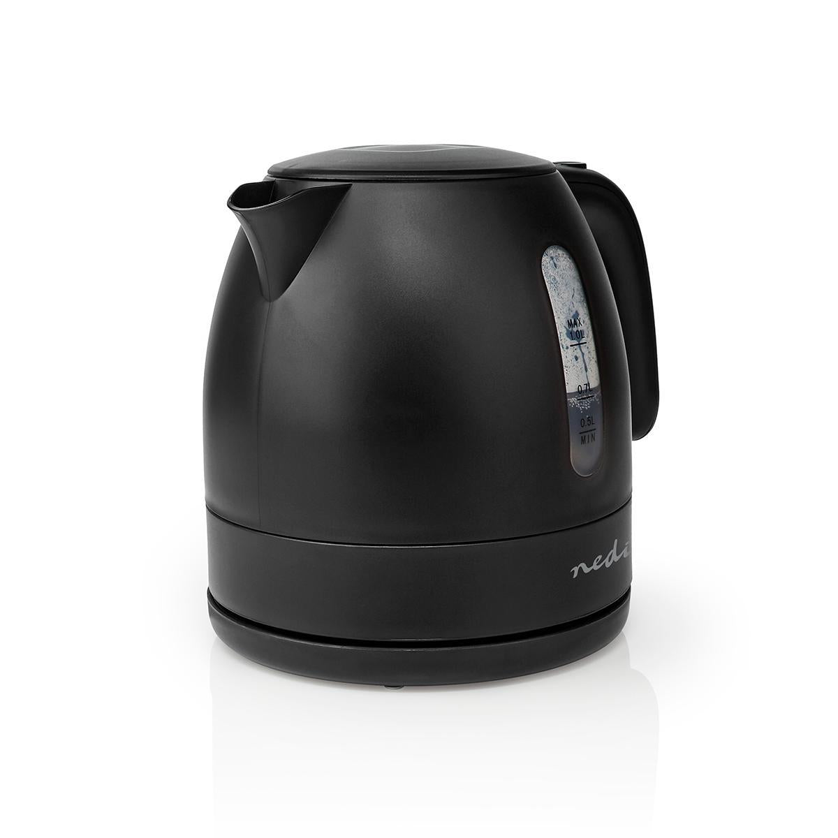 Water boiler | 1.0 l | Plastic | Black | Rotatable 360 degrees | Concealed heating element | Strix® Control | Boil-dry function