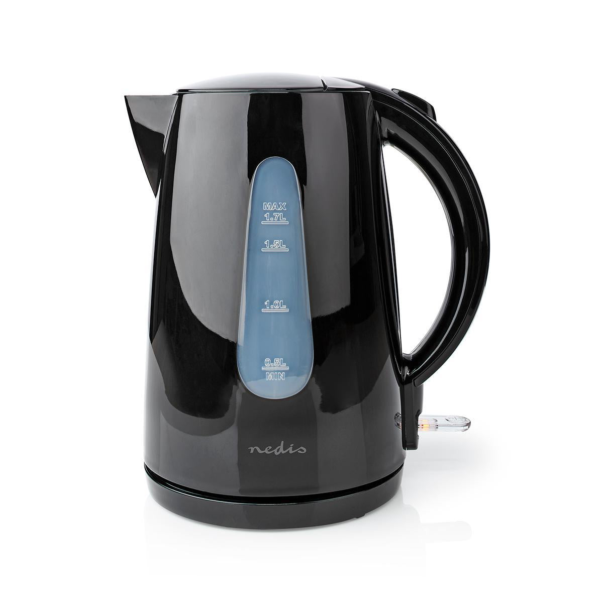 Water boiler | 1.7 l | Plastic | Black | Rotatable 360 degrees | Concealed heating element | Strix® Control | Boil-dry function