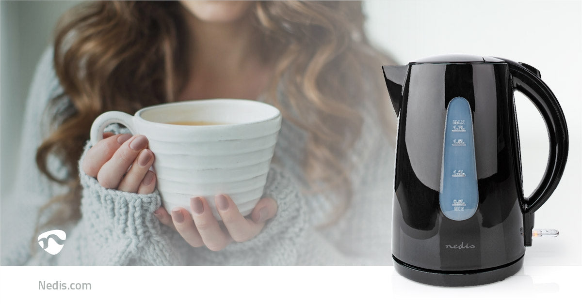 Water boiler | 1.7 l | Plastic | Black | Rotatable 360 degrees | Concealed heating element | Strix® Control | Boil-dry function