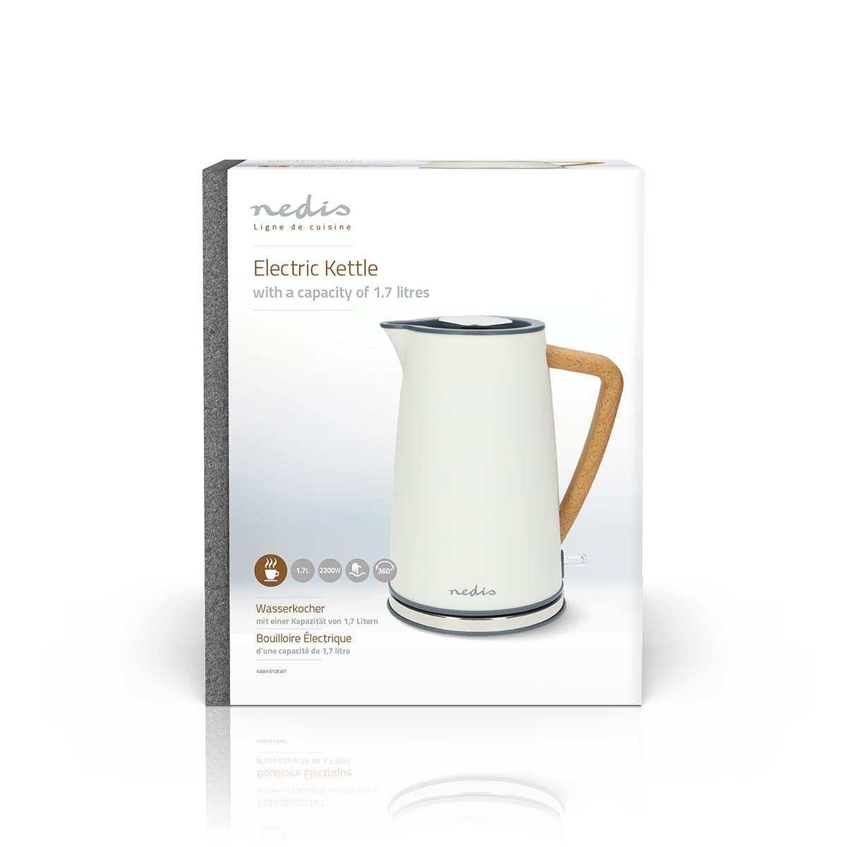 Water boiler | 1.7 l | Soft-Touch | White | Rotatable 360 degrees | Concealed heating element | Strix® Control | Boil-dry function