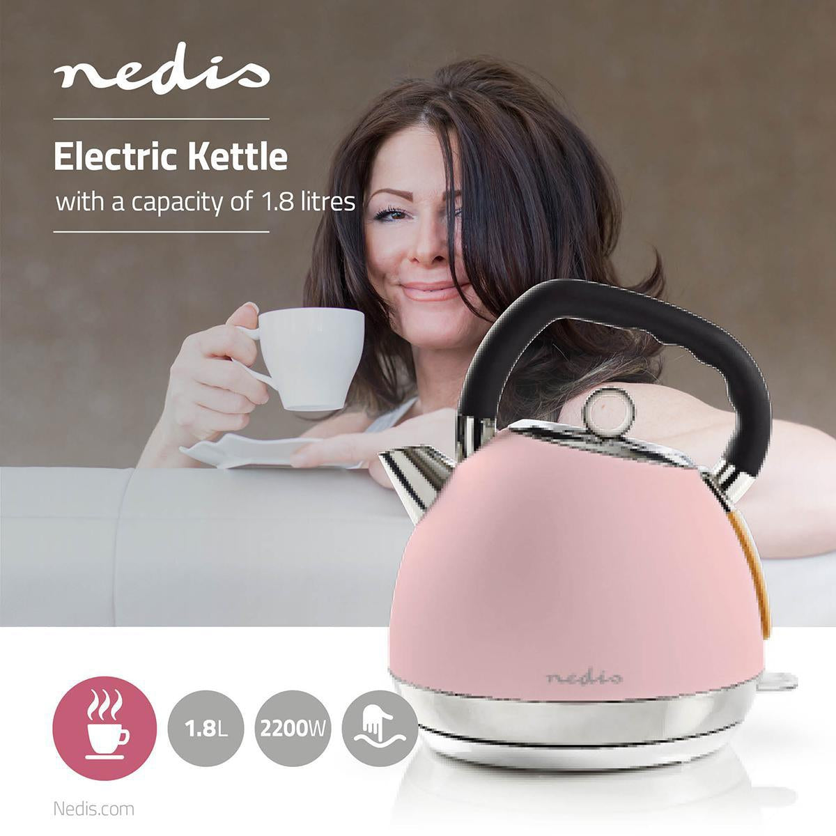 Water boiler | 1.8 l | Soft-Touch | Pink | Rotatable 360 degrees | Concealed heating element | Strix® Control | Boil-dry function