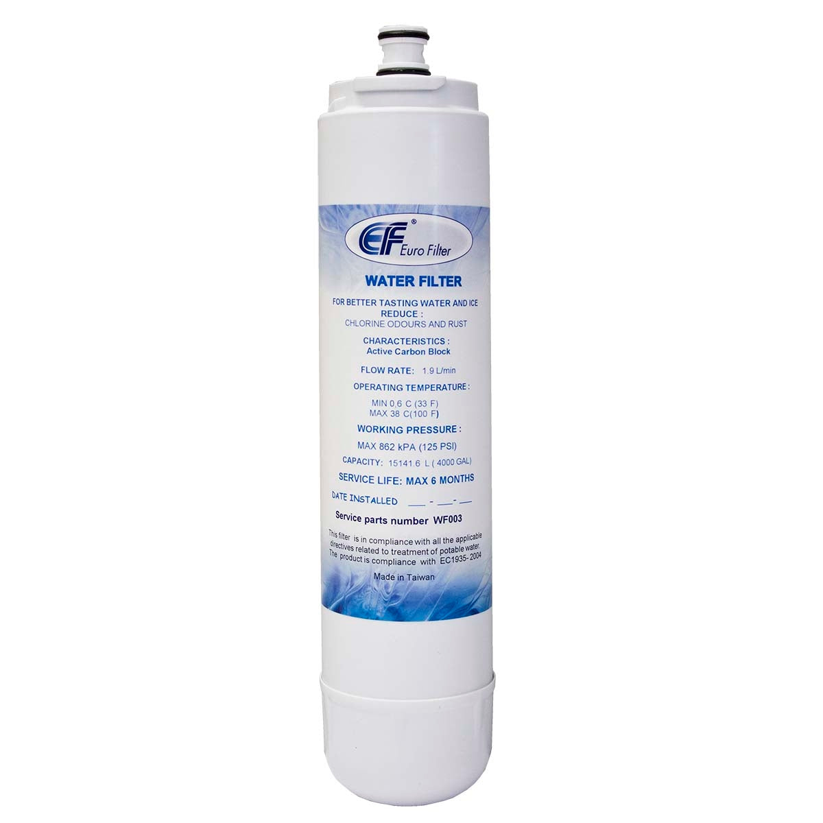 Water filter cartridge for refrigerator