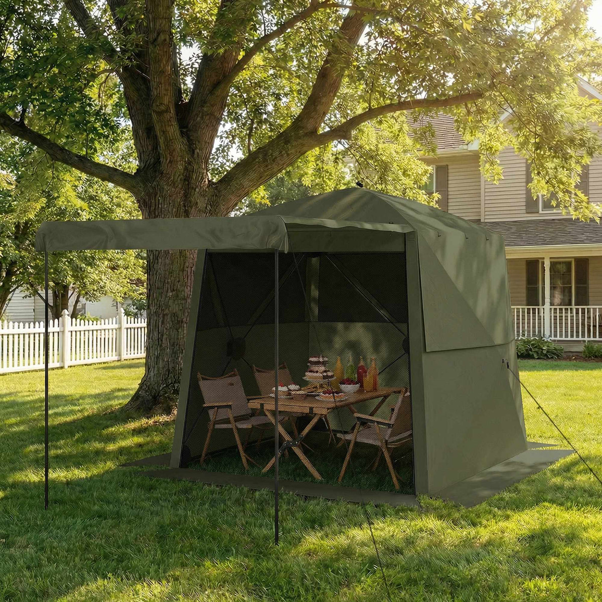 Waterproof 2x2m Pop-Up Gazebo with Mesh Windows