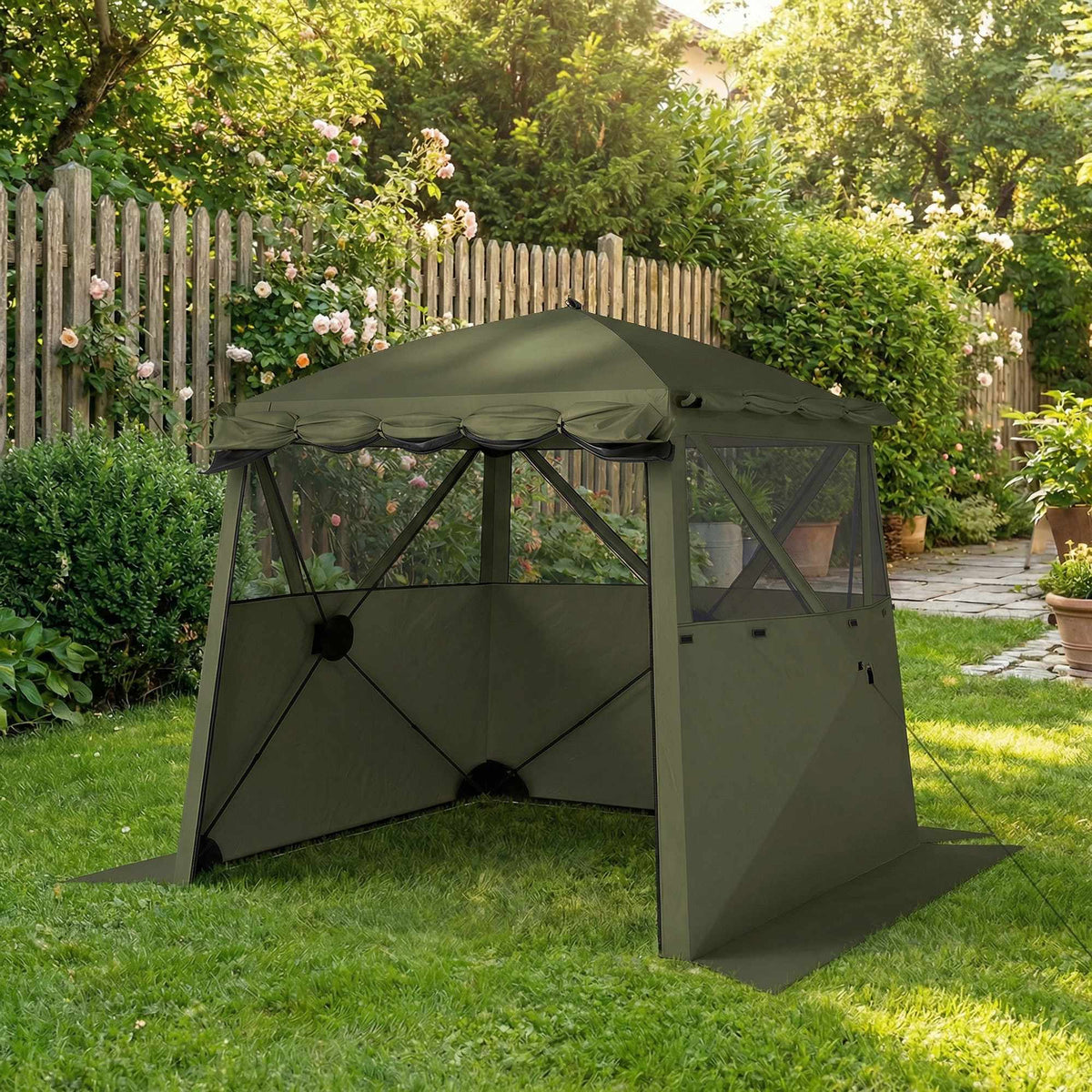 Waterproof 2x2m Pop-Up Gazebo with Mesh Windows