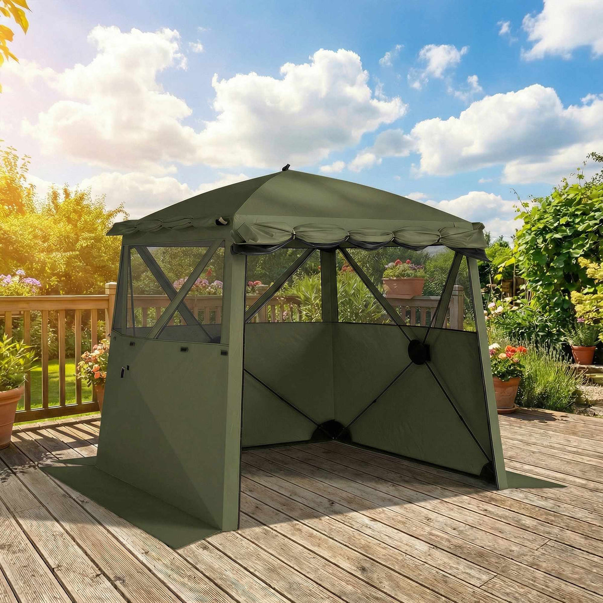 Waterproof 2x2m Pop-Up Gazebo with Mesh Windows