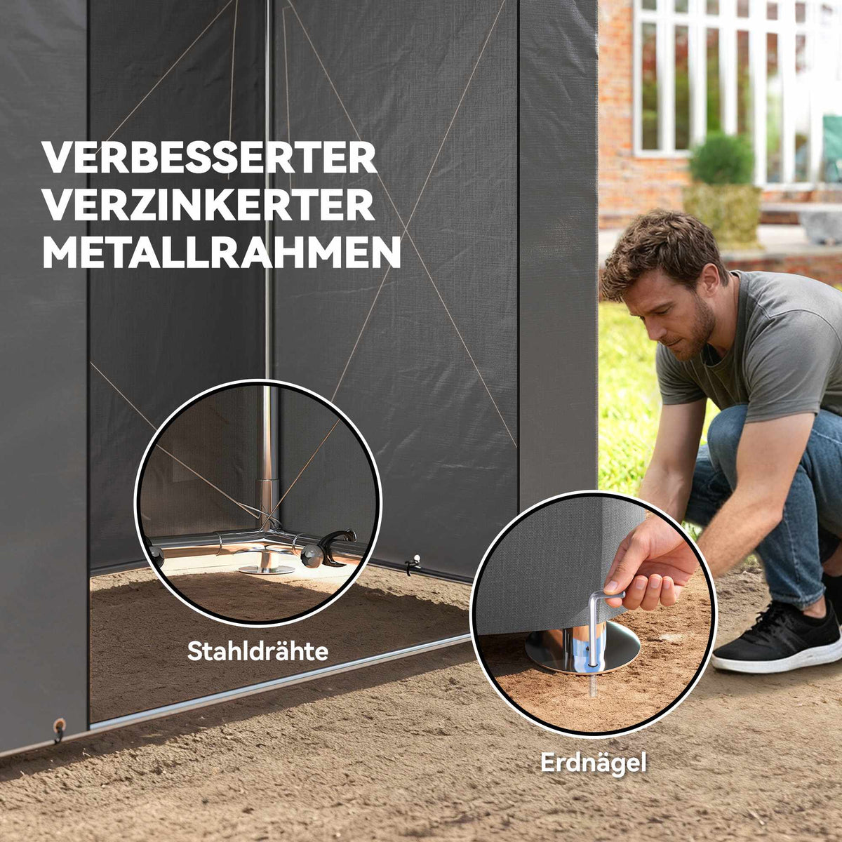 Waterproof Storage Tent 1.9x1.2m with Roll-Up Door