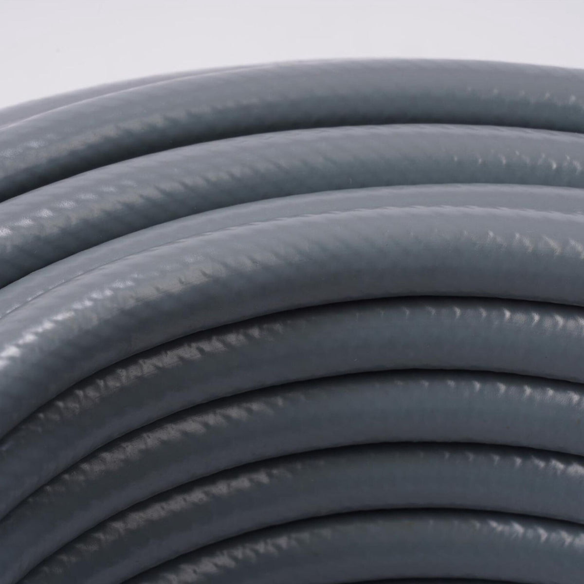 Weatherproof Fabric Garden Hose, UV-Resistant, Grey