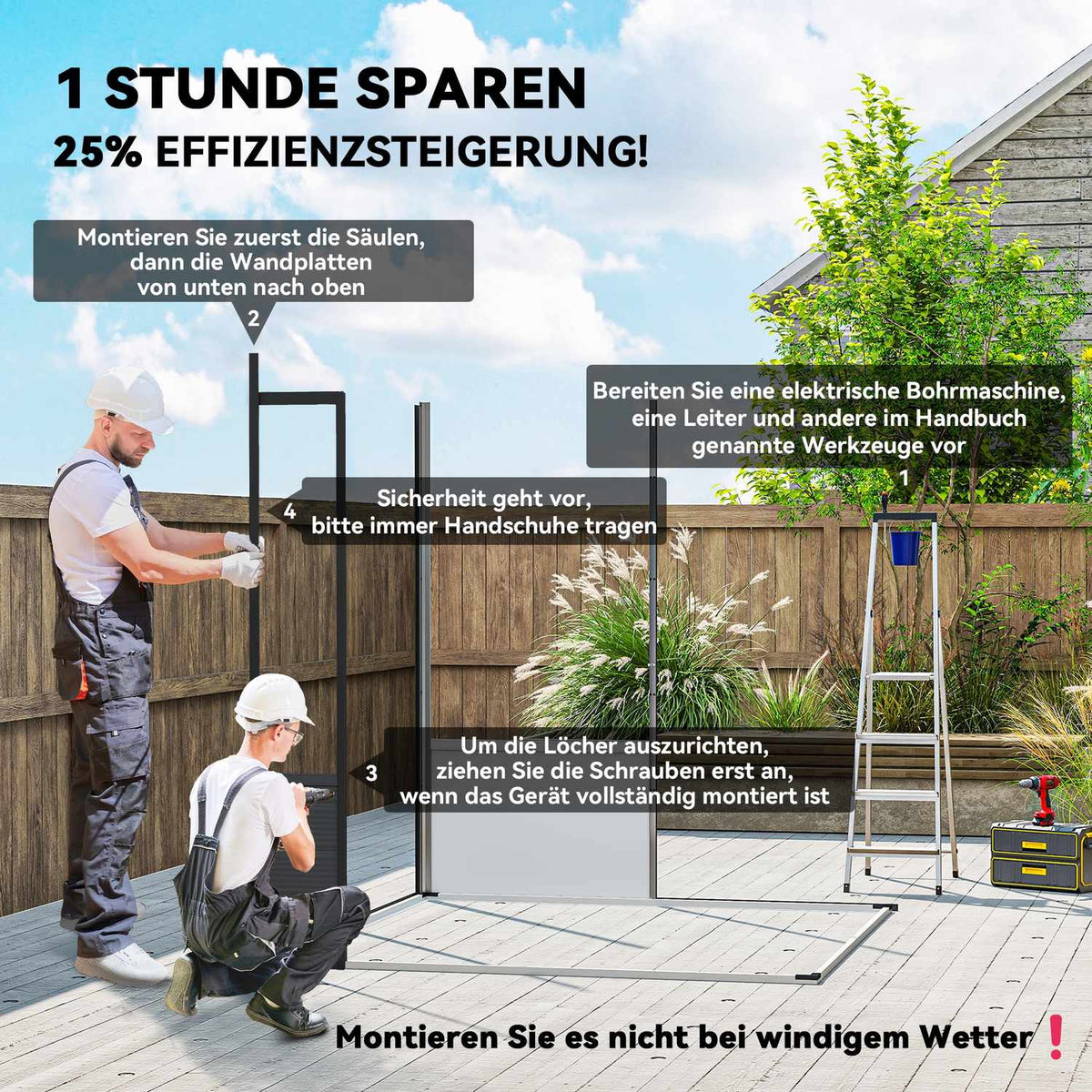 Weatherproof Resin Bike Shed with Aluminum Frame, 190x191x215 cm