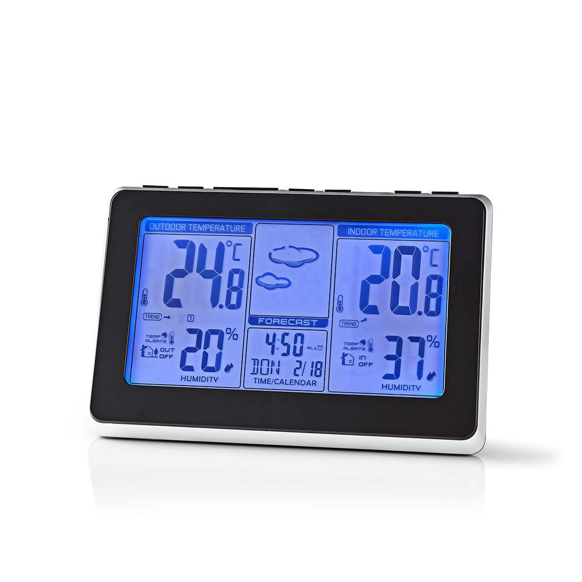 Weather station | Indoors & Outdoors | Including wireless weather sensor | Weather Forecast | Time display | LCD Screen | Alarm clock function